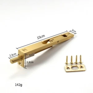 2PCS Solid Brass Door Bolts Lever Action Flush Slide Bolt Latch Lock 6'' to 12'' - Picture 1 of 8