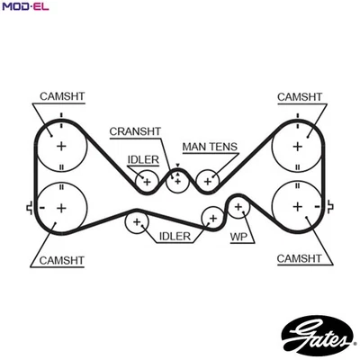 TIMING BELT 5384XS FOR SUBARU OUTBACK/LEGACY LIBERTY/II IMPREZA EJ25D 2.5L 4cyl - Image 1 of 4