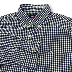 youth size XL vineyard vines checkered button down long sleeve whale shirt - Picture 1 of 6
