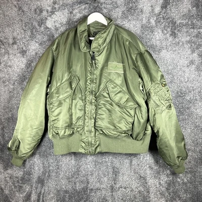 Alpha Industries MA-1 Bomber Jacket Mens 4XL Olive Green Nylon Flight Coat - Image 1 of 4