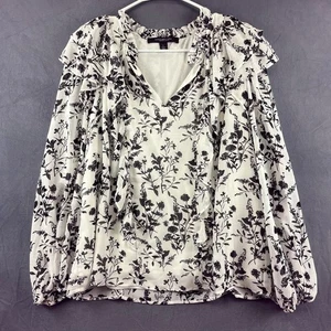 Marc New York Bluse Gr. Large Rüschen Schulter japanisches Design Chiffon Landhaus - Bild 1 von 11