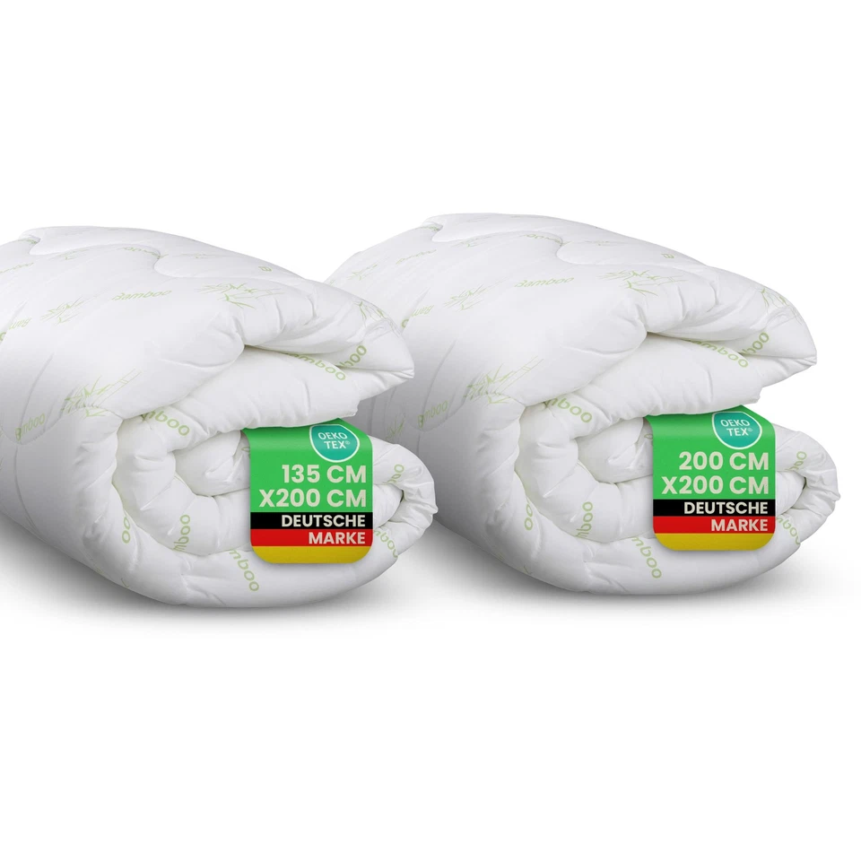 Zudecke 2 Größen Bamboo Steppbett , atmungsaktive Bettdecke mit Bambusfasern - Bild 1 von 4