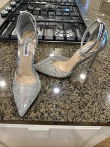 Size 6 Steve Madden 4 Inch high heels Near Perfect Rhinestone NO BOX - Picture 1 of 15