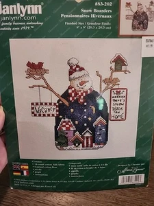 Janlynn gezähltes Kreuzstich-Set Snowboarder Schneemann neu in Verpackung - Bild 1 von 4