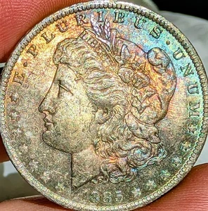 1885-O Morgan $ Blazing Rainbow Toner Gem BU!! 1-DAY ONLY!๐ฝ๐คฉ๐บ๐ธ - Picture 1 of 4