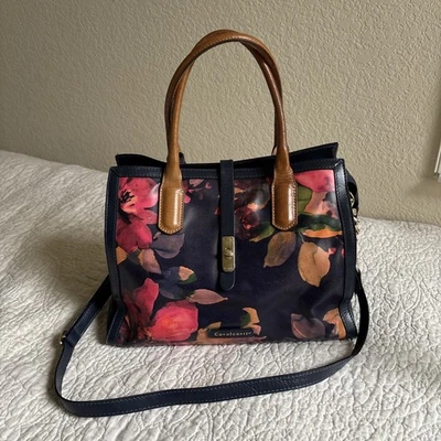 Bolso de hombro floral de cuero Cavalcanti con correa bandolera Foto 1 de 4