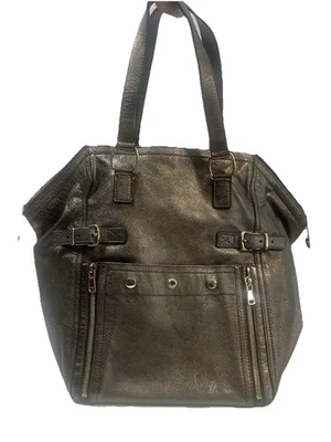 YSL Yves Saint Laurent Bag Downtown Top Handle Tote Hobo Pewter - Image 1 of 4