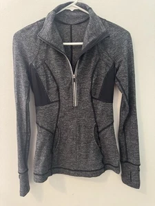 Lululemon Athletica Women's 1/2 Zip Running Top Gray Long Sleeve, Size 4 - Picture 1 of 4