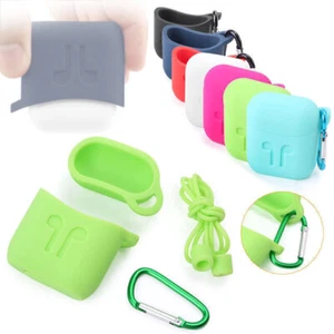 Silicone Shockproof Protective Cover Charging Case +Lanyard FIT Apple AirPods - Picture 1 of 20