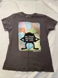 Disney Pixar Monsters Inc. T-Shirt Sz L “We Scare Because We Care” Mike Wazowski - Picture 1 of 7