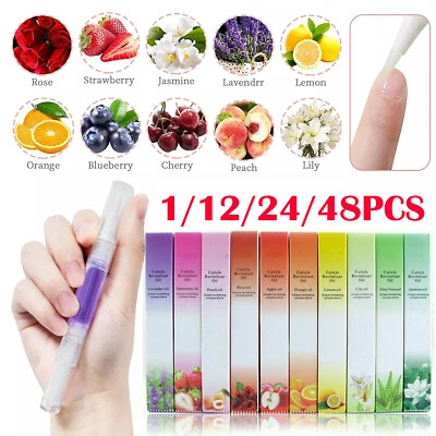 PINPAI 1-48pcs Cuticle Revitalizer Oil Pen Nail Brush Care Treatment Manicure UK Seller