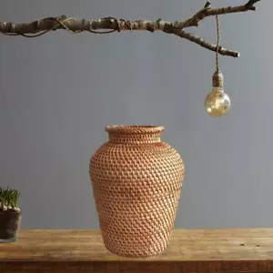 Rattan Vase Wicker Vases Ornament Flower Arrangement Basket Bouquets Flower Pot - Picture 1 of 7
