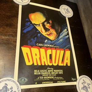 Dracula 1931 Horrorfilm Bela Lugosi Poster klassischer Nachdruck Wandkunst 12 x 18 EUC - Bild 1 von 5