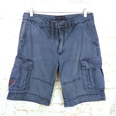 Y2K Buffalo David Bitton Cargo Shorts Men 31 Blue Patch Utility Skate 33 X 10.75 - Image 1 of 4