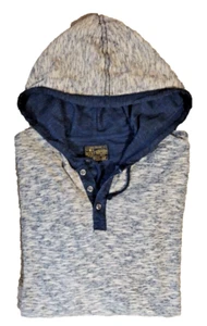 Lucky Brand Men's Blue marbled Long Sleeve Pullover hooded Shirt Size L - Picture 1 of 4