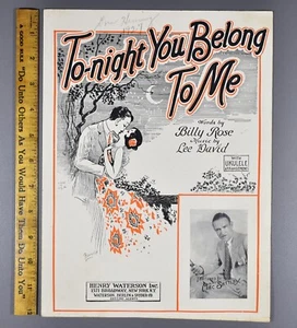 Vintage Sheet Music 1926 To-night You Belong to Me by Billy Rose & Lee David - Picture 1 of 2