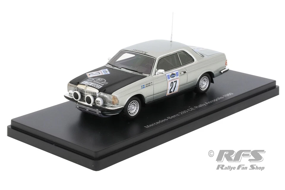 Mercedes Benz 280 CE Ingvar Carlsson Rallye Akropolis 1980 1:43 Neo Scale Models - Bild 1 von 3