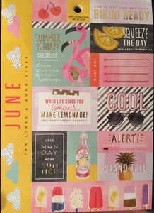 Calendar Month June Summer Foil Cardstock Scrapbook Planner Stickers - Picture 1 of 1