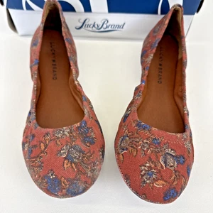 Lucky Brand LK-EMMIE Women's Floral Paisley Ballet Flats Size 8.5M New In Box - Picture 1 of 11