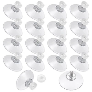 20 Pezzi Ventose Versatili Trasparente con Filettatura Plastica Sucker Pad Senza - Foto 1 di 7