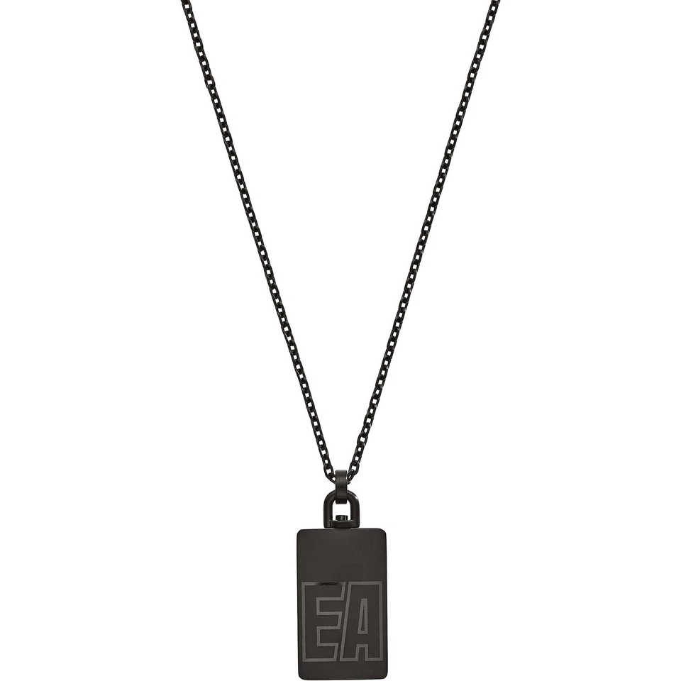Men's EMPORIO ARMANI EGS2677001 Stainless Steel Black Plate Necklace - Image 1 of 1