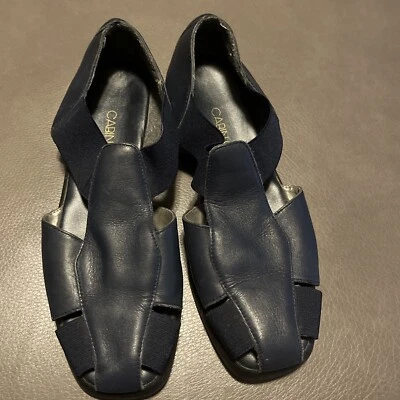 Zapatos de pescador Cabin Creek de cuero azul marino sin cordones informales cómodos para mujer talla 5 Foto 1 de 4