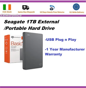 Disque dur externe portable Seagate Basic 1 To - Photo 1/5
