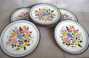7 Stangl Pottery Fruit and Flowers 10" Dinner Plates Hand Painted Set of 7 - Picture 1 of 4