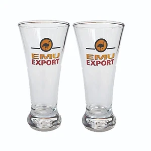 EMU EXPORT 2 x Vintage Beer Skol Middy Pot Glasses 320/285ml 90'sBNWOB MAN CAVE! - Bild 1 von 1