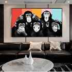 Funny Monkeys Abstract  Canvas Painting Poster Wall Art Home Decoration