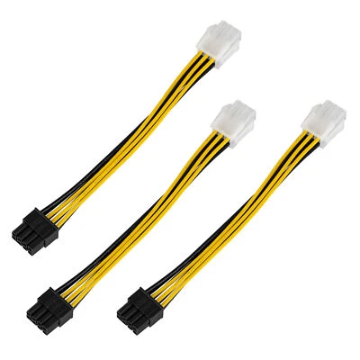 3 x 6pin to 8pin Power Connector Converter PCIe Video Graphics Card Wire Adapter - Image 1 of 4