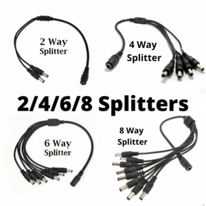 Splitter 2/3//4/6/8 Way Extension Cable CCTV DC Power Adapter Security Cameras - Picture 1 of 12