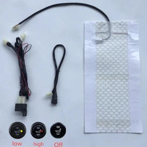Universal Heated Seat Pad 12V Motorcycle ATV Seat Heater Winter Warmer w/ Switch - Picture 1 of 12