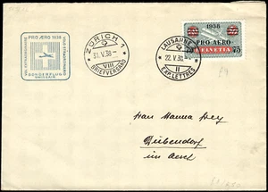 SWITZERLAND COVER - 1938 - Sonderflug Pro Aero flight from Lausanne to Zurich - Picture 1 of 1