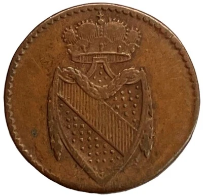 1805 MARGRAVIATE OF BADEN GERMAN STATES 1/2 KREUZER COPPER COIN - Image 1 of 2