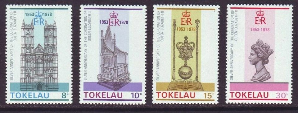 COMO NUEVO 1978 ISLAS TOKELAU 25º ANIVERSARIO QEII REINAS CORONACIÓN CONJUNTO Foto 1 de 1