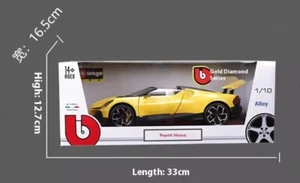 NEW Bugatti Mistral - Yellow 1/18 Scale Burago Vip Special Edition Metal - Imagen 1 de 7