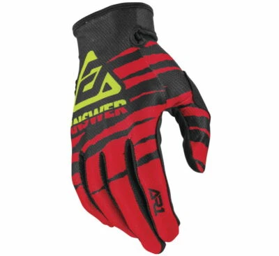 Answer Racing A20 AR1 ProGlo Motocross Gloves Red/Black Men's Size SM - Image 1 of 2