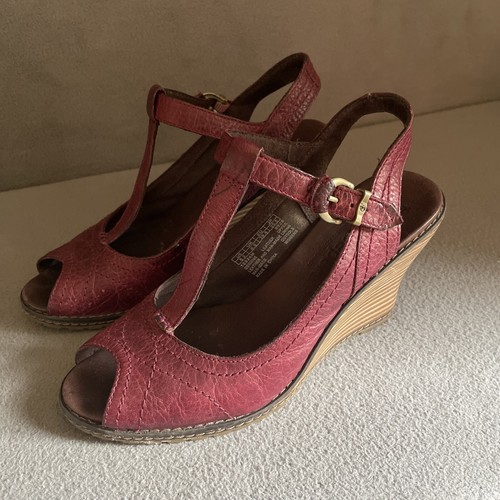 Sandali da donna Timberland Earthkeepers zeppa rossi in vera pelle taglia 8 5