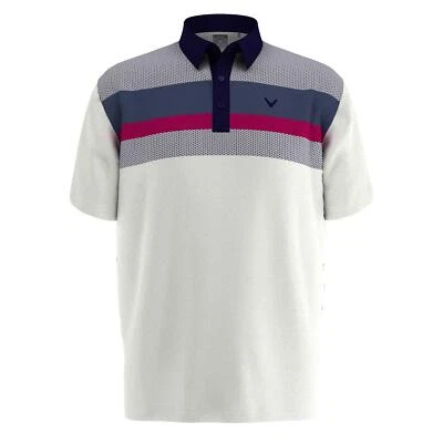 Callaway Men's Geo Printed Golf Bright White Polo Short Sleeve Size Large NEW Foto 1 de 4