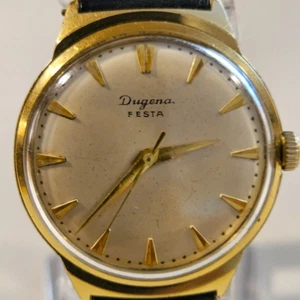 Vintage Men's Watch "DUGENA" FESTA 17J 34mm Cal. DUROWE Mechanical Men's Watch - Picture 1 of 23
