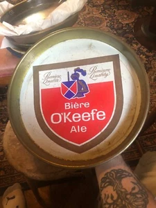 Vintage Biere O'Keefe Ale Metall Bier Tablett 13" rund - Bild 1 von 4