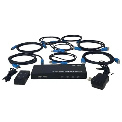 USB 2.0 KVM Switch 4 Port Plug and Play - Image 1 of 4