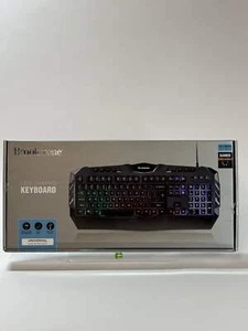 New Brookstone Gaming Keyboard BRGK1102B with Multicolor LED Backlit Keys - Picture 1 of 4