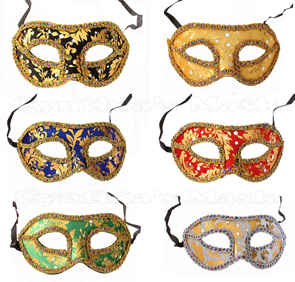 Venetian Masquerade Mask w/Rainbow Trim for Party Prom Mardi Gras Costume  - Image 1 of 1