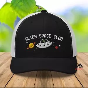 Alien UFO Space Club Trucker Hat for Men Women - Picture 1 of 25
