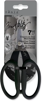 Tim Holtz Small Titanium Scissors - 7 Inch Mini Snips with Micro Serrated - Non - Image 1 of 4