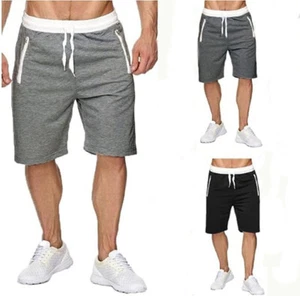 3 Pack Mens Sweat Shorts Athletic Casual Jogger Shorts with Zipper Pockets - Picture 1 of 18