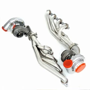 T4 80/81 Two Turbos+Manifold+T3T4 Elbows for Small Block V8 LS1 LS2 LS3 LS6 LSX - Picture 1 of 5
