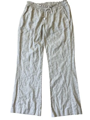 Pantalones de lino Roxy para mujer XL beige liso dobladillo ancho playa boho Foto 1 de 4